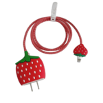 Silicone Protective Case for Apple Power Adapter Charger - Strawberry