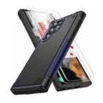 Hiya Shockproof Case for Samsung Galaxy - Dual-Layer Anti-Drop Protective Shell - Blue+Black
