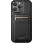 Vintage Leather Wallet Case, Detachable Card Holder with MagSafe - Black