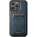 Vintage Leather Wallet Case, Detachable Card Holder with MagSafe - Royal Blue