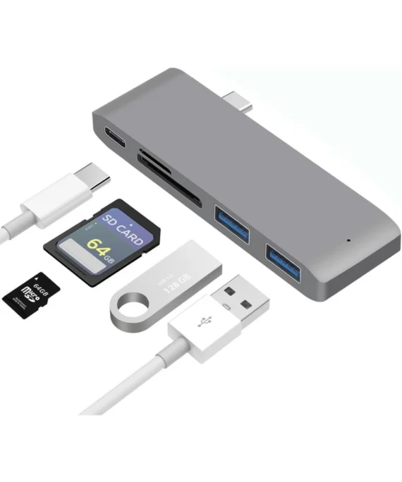 USB-C Hub 5 in 1 Ports, Memory Card Reader