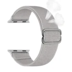 Nylon Band Compatible with Apple Watch Adjustable Braided Elastic Sport Loop - Gray