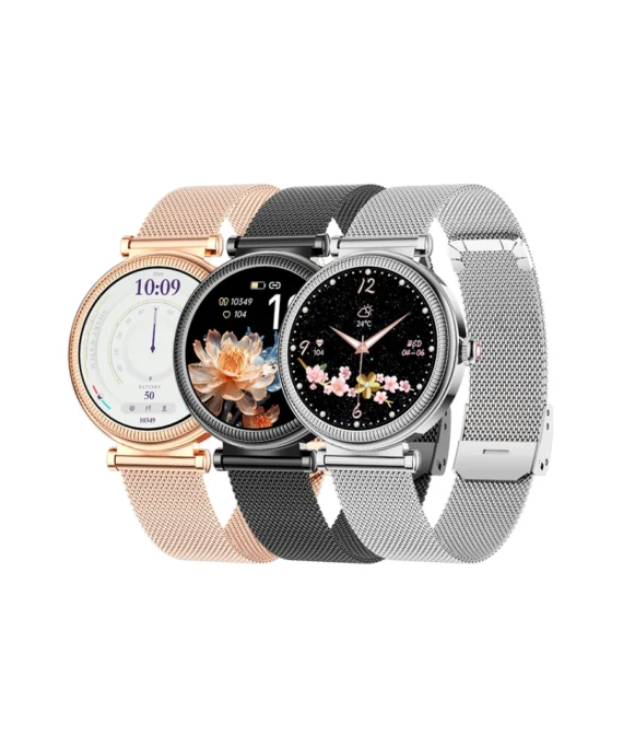 Fit Cloud Pro - Smart Watch for Women (Steel & Silicone Strap)