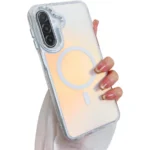 Luxury Iridescent MagSafe Case for Samsung - Glitter Laser Shockproof - White Laser