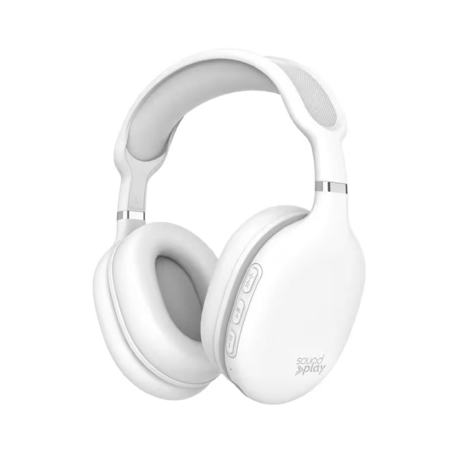 SoundPlay Wireless Over Ear Headphones - Bluetooth 5.0, White