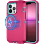 Defender Case with Wireless Charging - Drop Protection - Pink+Teal