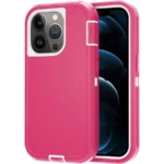 Defender Case with Wireless Charging - Drop Protection - Pink+White