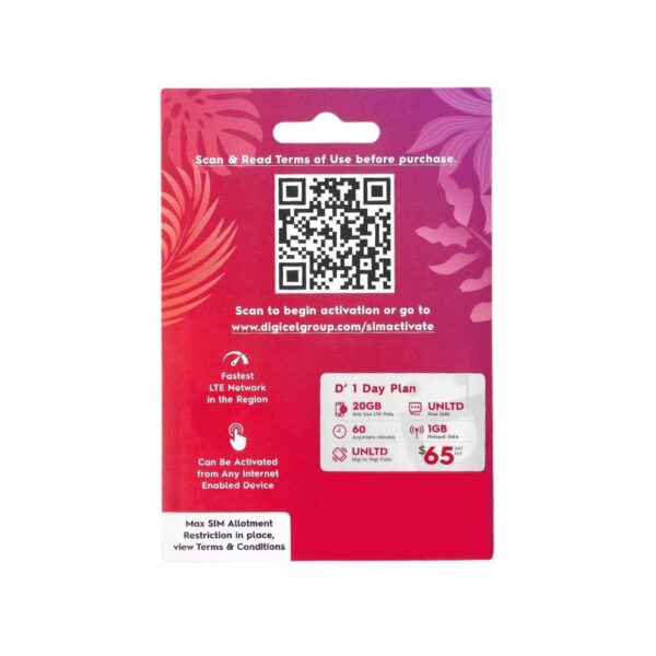 Digicel SIM-TO-GO, Pre-paid SIM Card – TECH4LESS