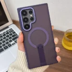 Frosted Magnetic Case with Foldable Stand TPU - Purple