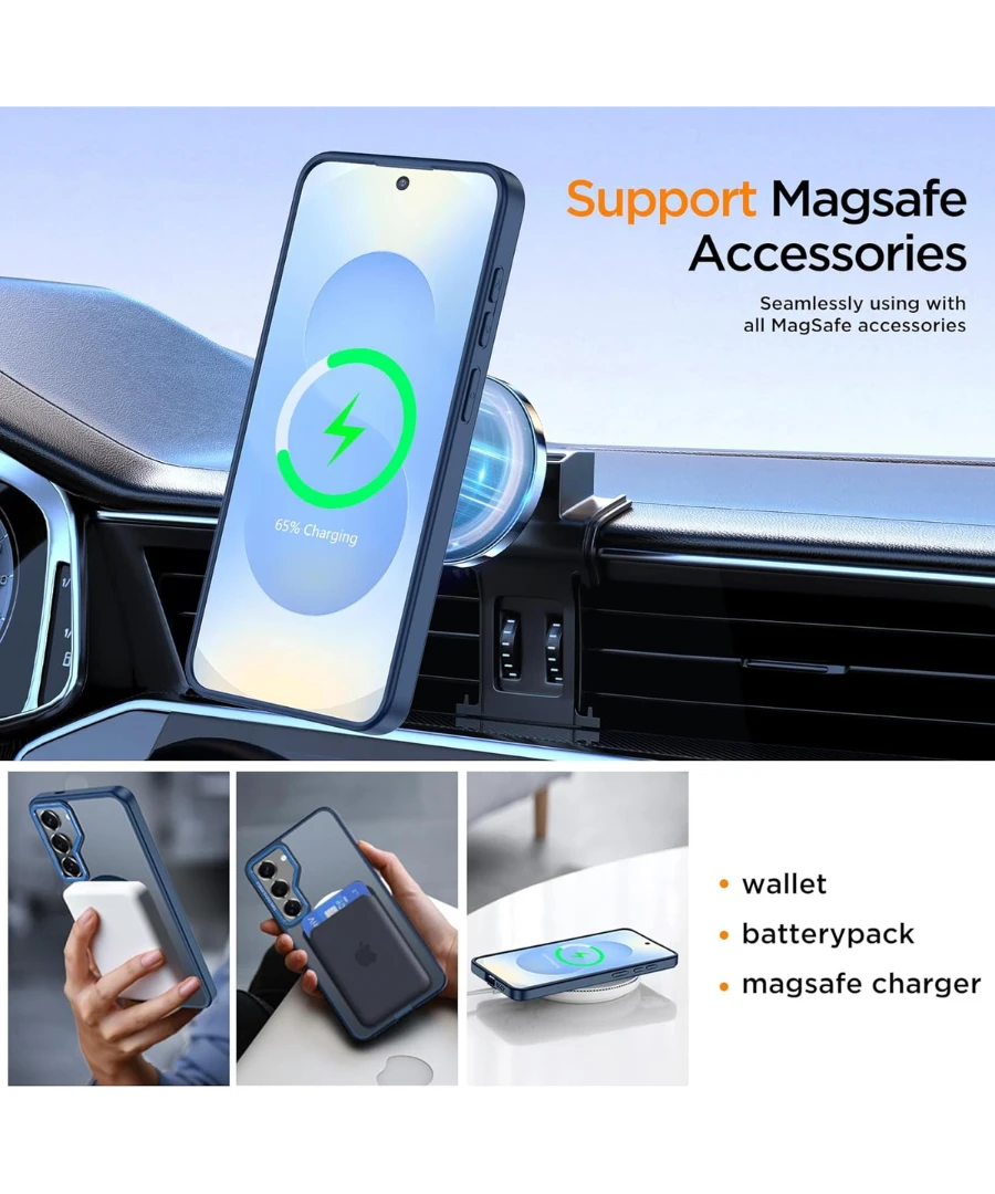 Frosted Magnetic Case with Foldable Stand TPU - Image 2
