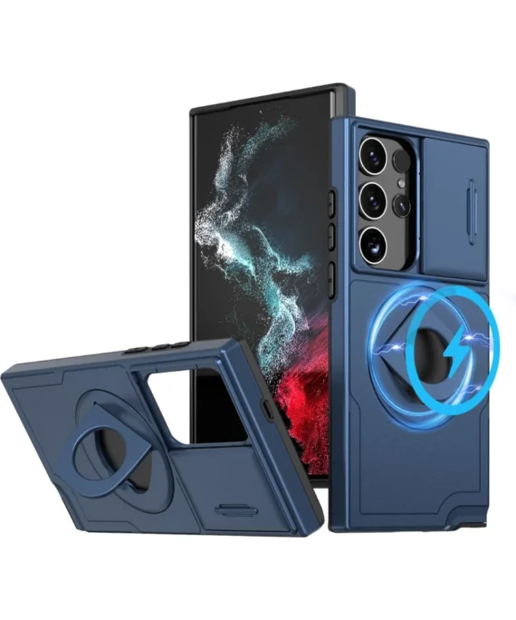 Military Magnetic Heavy Duty Case w/ Rotating Kickstand